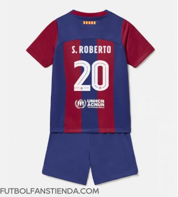 Barcelona Sergi Roberto #20 Primera Equipación Niños 2023-24 Manga Corta (+ Pantalones cortos)